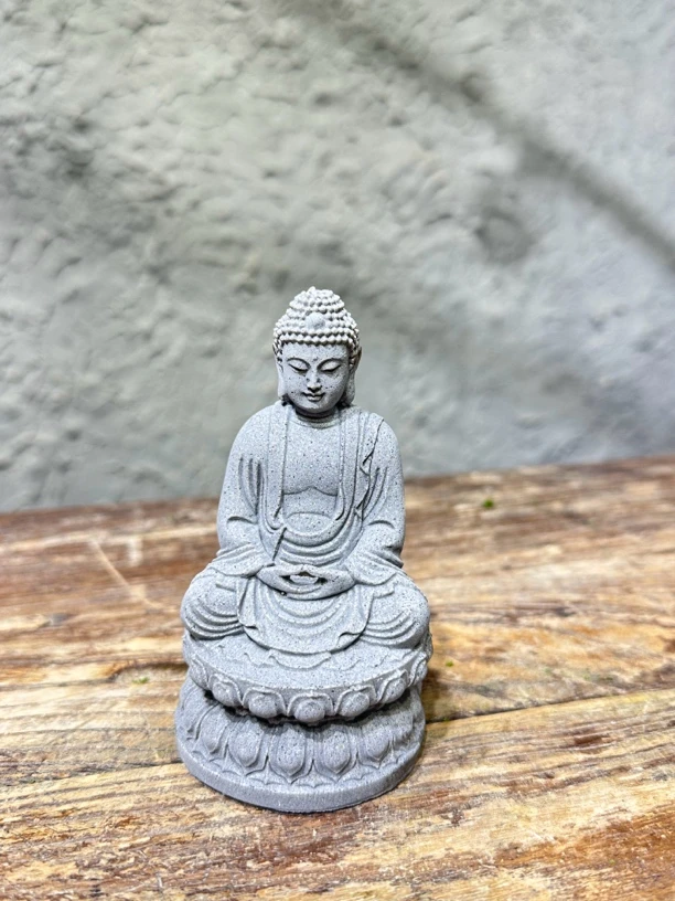 新中式复古风大日如来鱼缸假山造景摆件