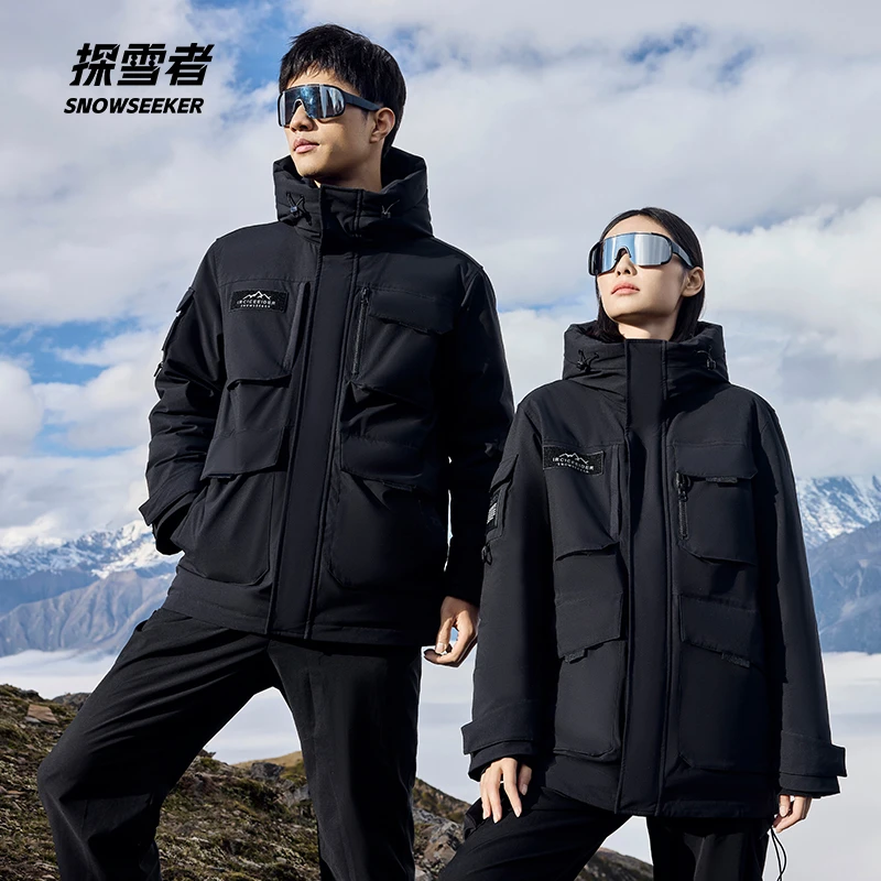 TNSNOWZD时尚户外休闲连帽情侣冬季保暖羽绒服TSD2418