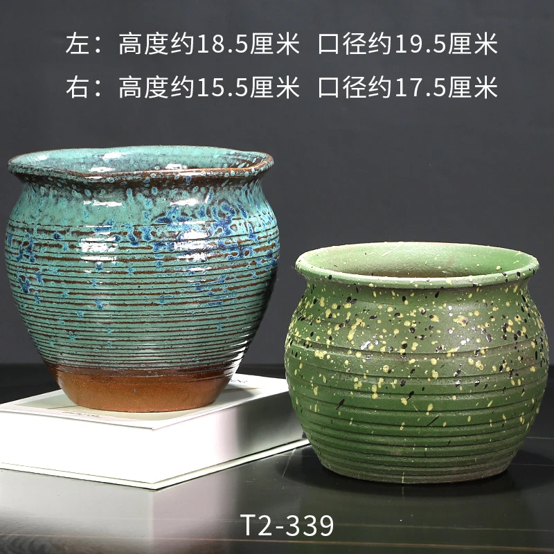 T2-339多肉花盆陶瓷法师老桩盆大口径简约肉肉粗陶透气盆