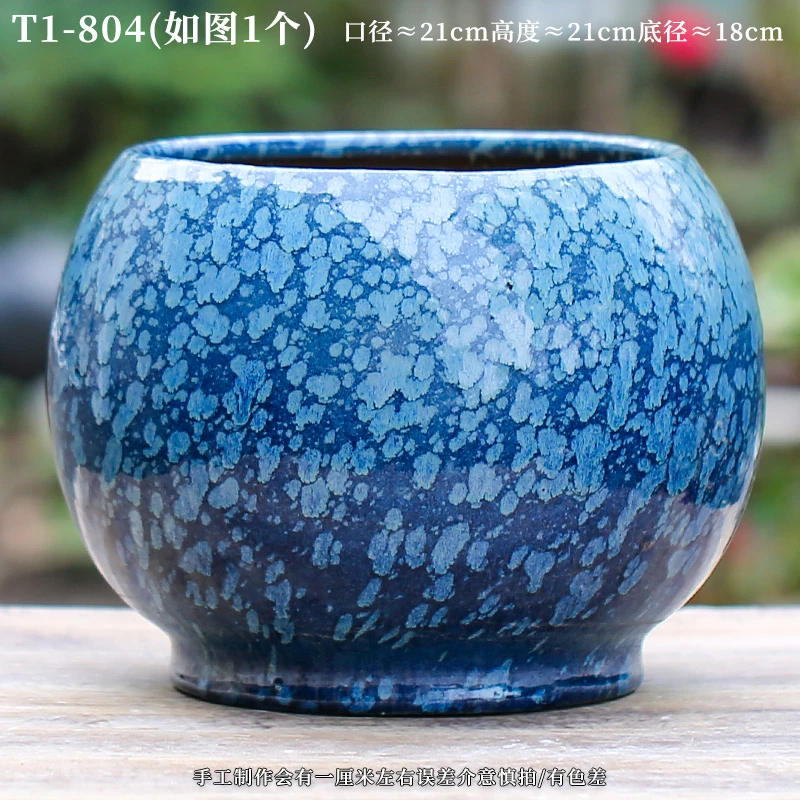 T1-804陶瓷紫砂盆四方兰花盆陶瓷阳台花卉绿植物盆栽大号手工花盆
