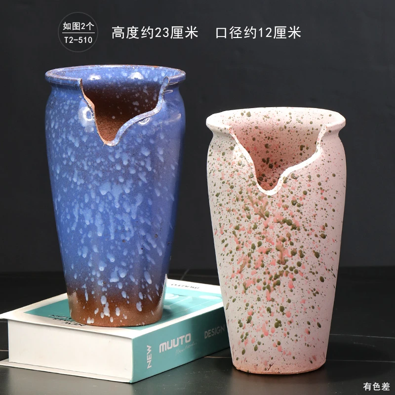 T2-510多肉粗陶花盆老桩植物法师花卉大号陶罐复古简约透气陶瓷紫