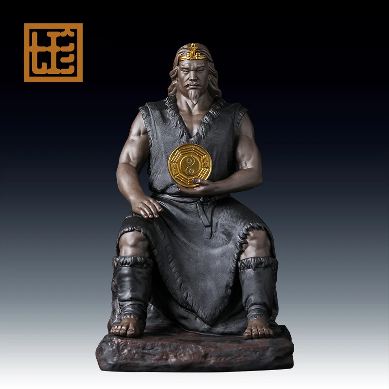 七珍 陶瓷摆件《伏羲大帝》德化白瓷人文始祖装饰人王摆件