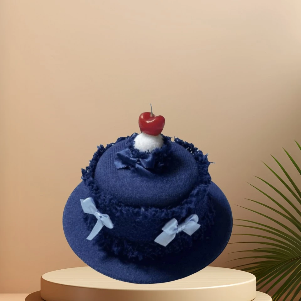 牛仔樱桃蜡烛生日帽发夹可燃小蛋糕发饰创意搞怪小礼帽发卡头饰