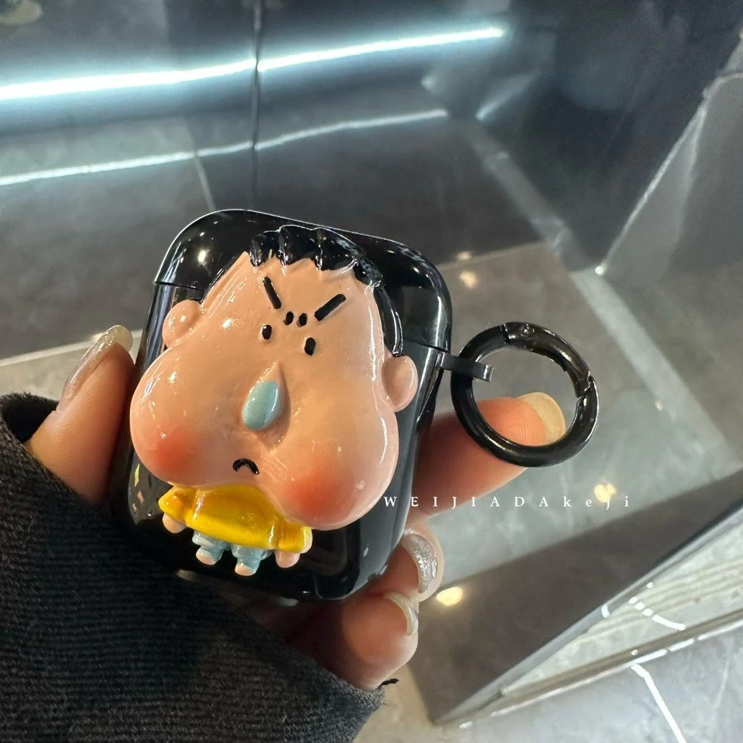 可爱立体啊呆Airpods2/3代耳机套pro2保护套苹果蓝牙耳机壳软壳潮