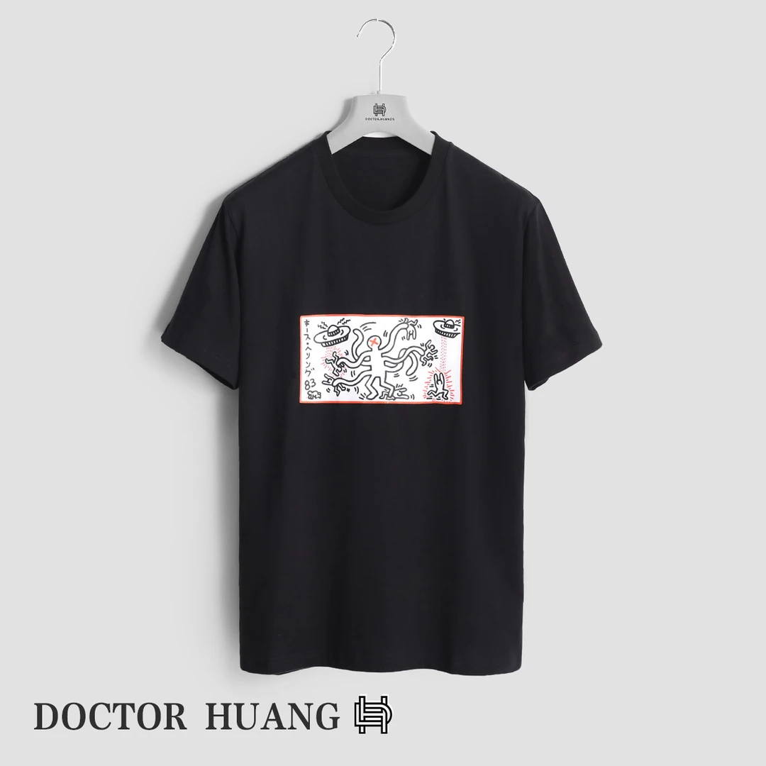 人手10件！联名情侣款~男女时尚潮流简约印花圆领休闲短袖T恤5266