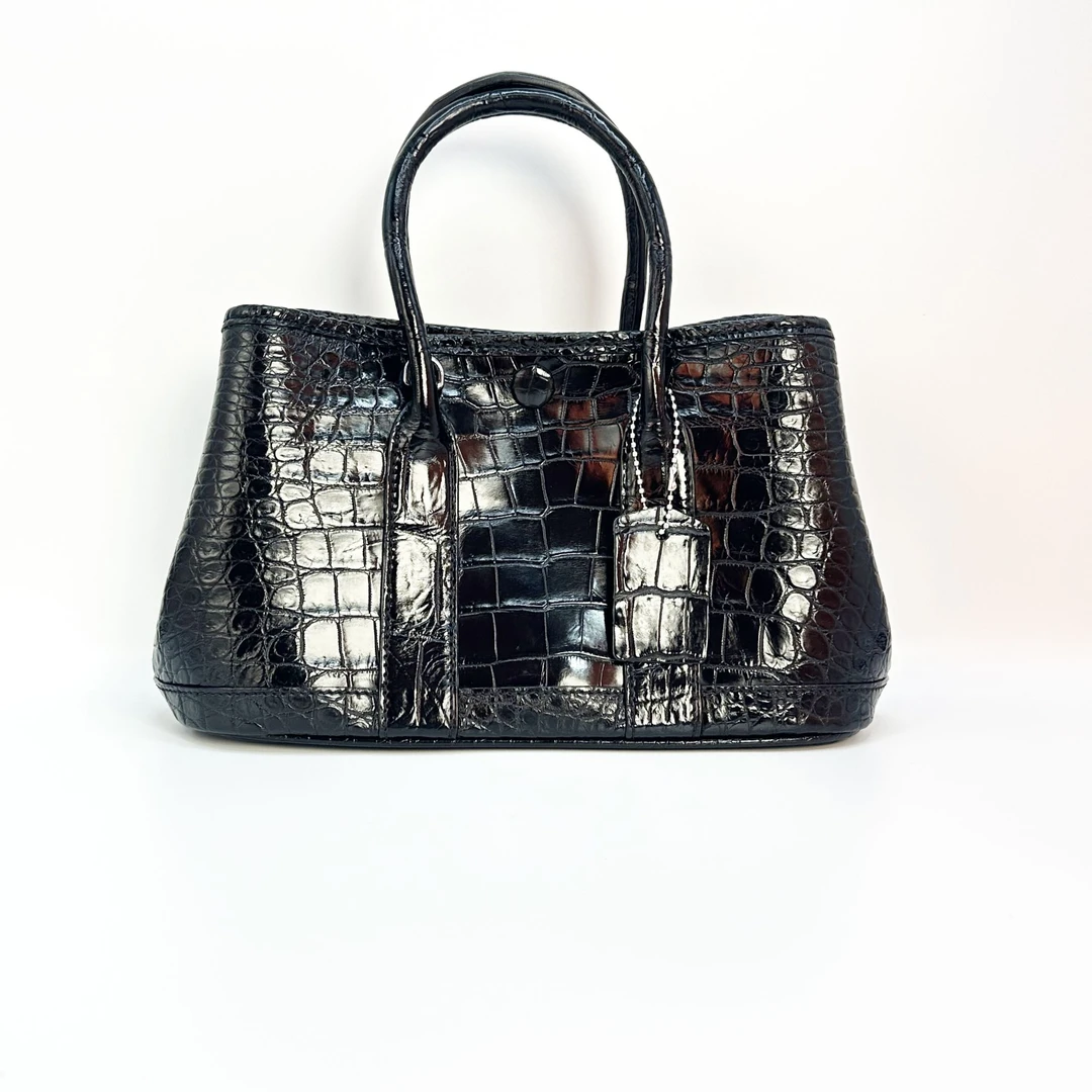 鳄鱼女皇2024新款鳄鱼肚皮中号花园包