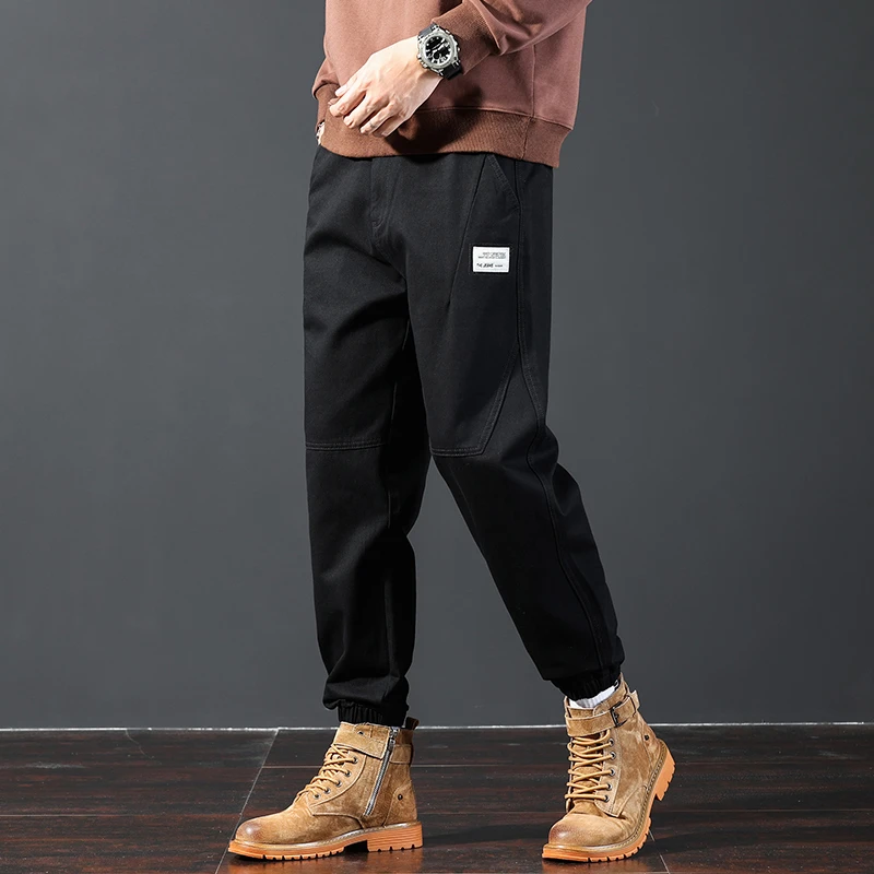 工装休闲裤男士2024新款秋季美式潮牌宽松束脚百搭春秋男装长裤子