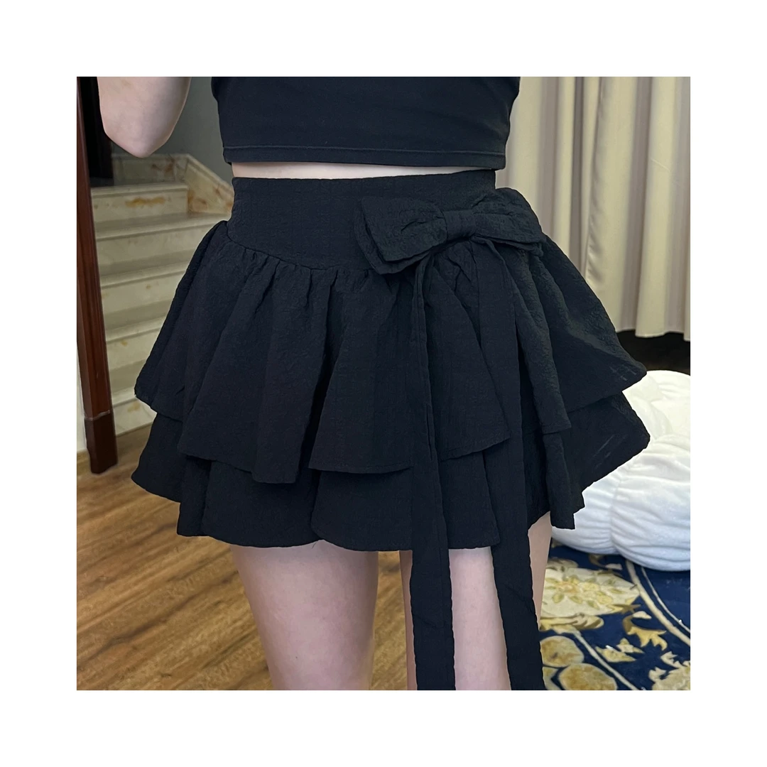 【蝴蝶结甜美可系小短裙】显瘦半身裙高腰短裙显瘦半身裙高腰短裙
