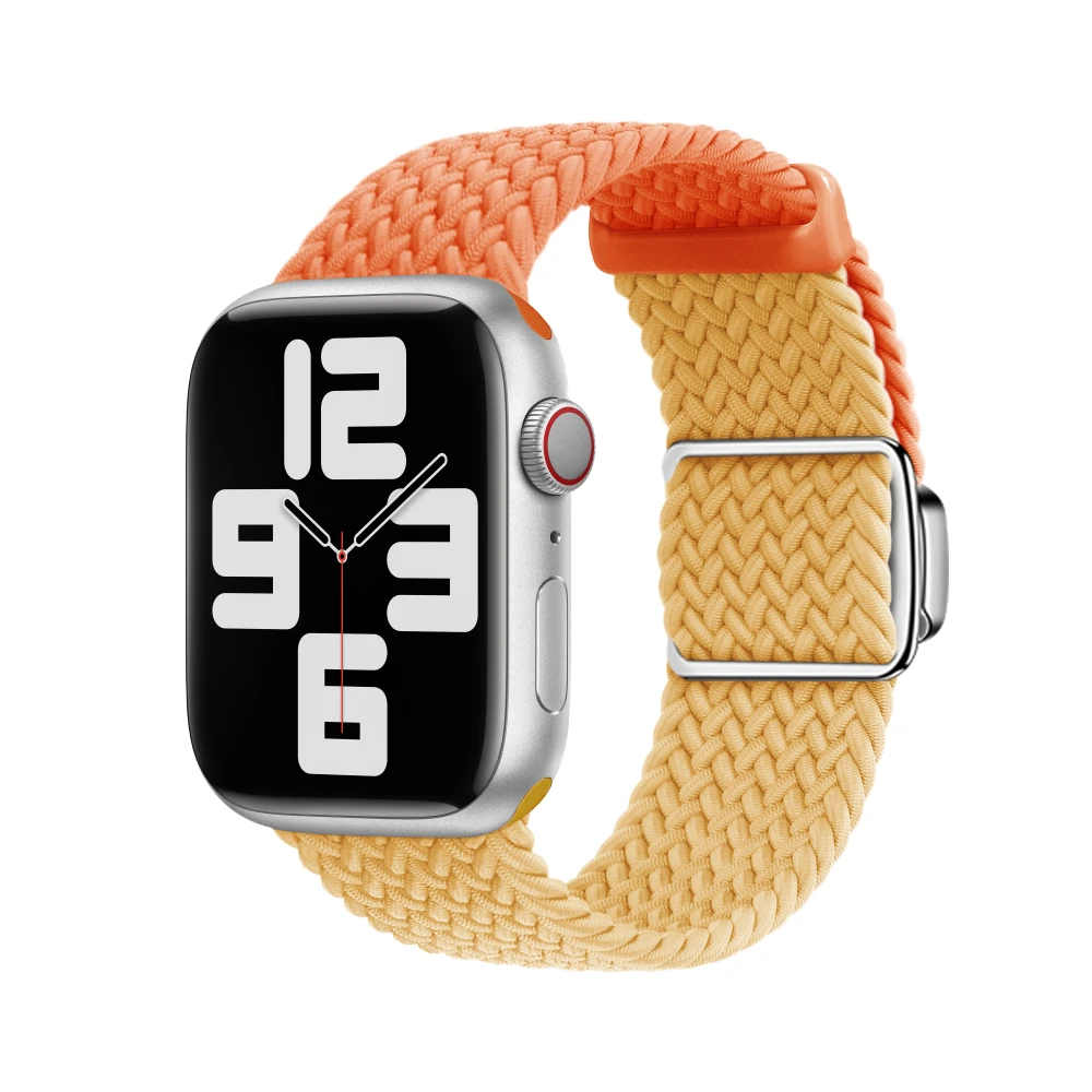 拼色尼龙编织磁吸扣苹果手表表带适用AppleWatch6休闲风iwatch789