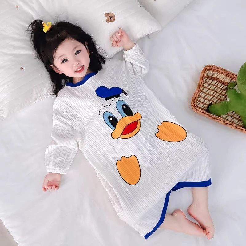 女童婴儿早秋长袖宝宝中小童女孩公主卡通宽松秋冬儿童睡衣家居服