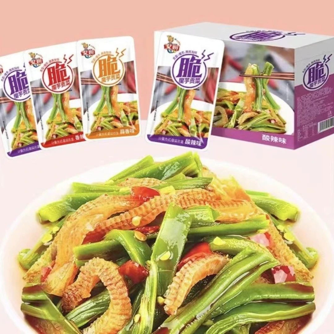 魔芋脆笋贡菜宿舍即食经典零食酸辣香辣混合味下饭菜网红小吃食物