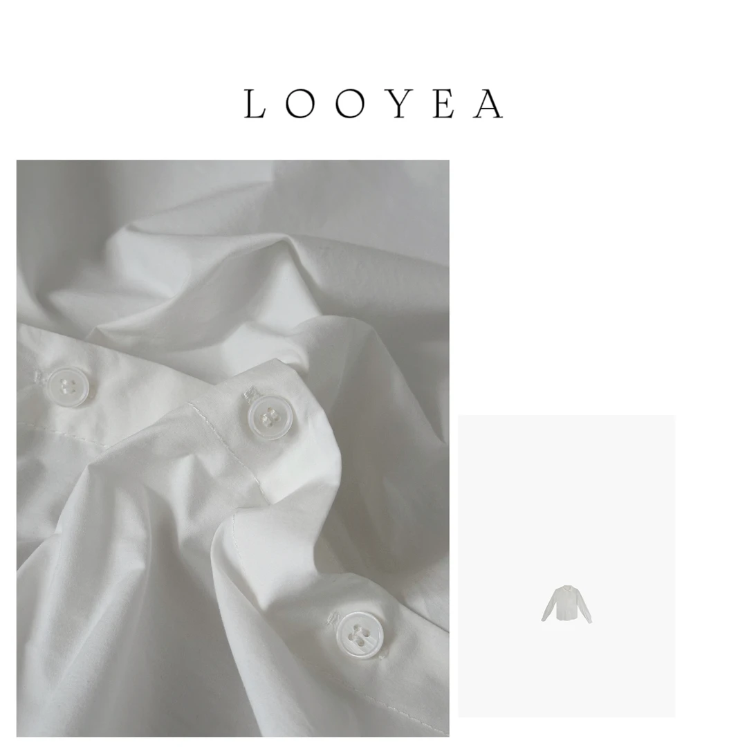 【露台听雨】LOOYEA 简单干净纯色百搭高级法式衬衫 1805