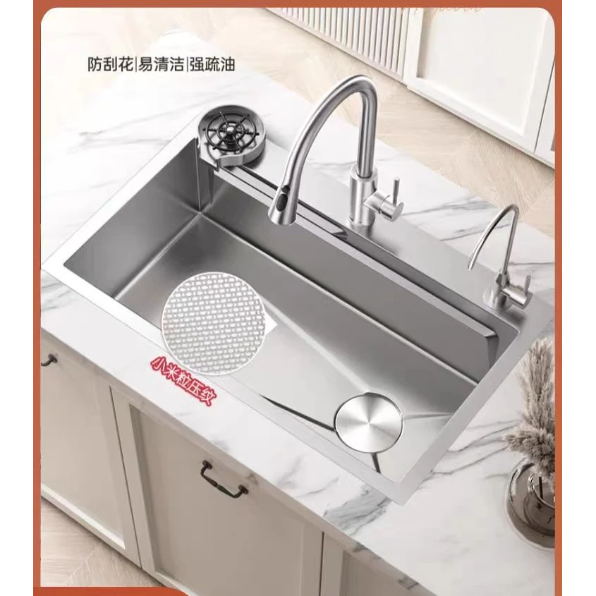 小米粒加厚5.0 SUS304正品不锈钢大单槽好清洁打理