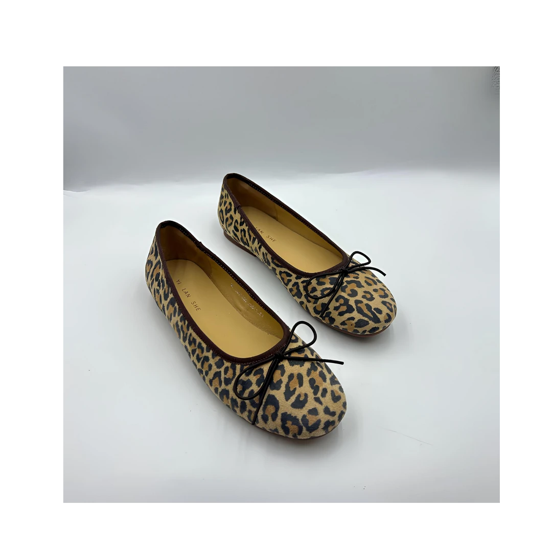 【ONEDAY推荐】超有型豹纹芭蕾舞鞋时尚手工真皮柔软透气女鞋单鞋