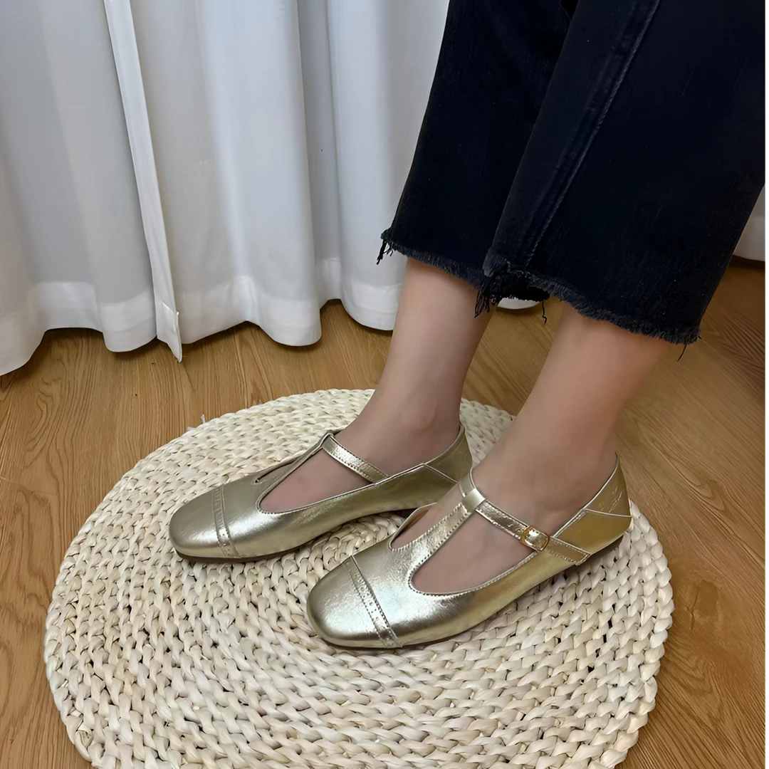 【黎贝卡】夏季新款百搭休闲复古浅口单鞋真皮女鞋2058-2