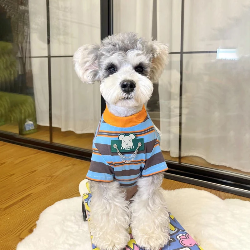 狗狗衣服小型犬夏季潮牌宠物小狗衣服泰迪雪纳瑞网红狗狗衣服薄款