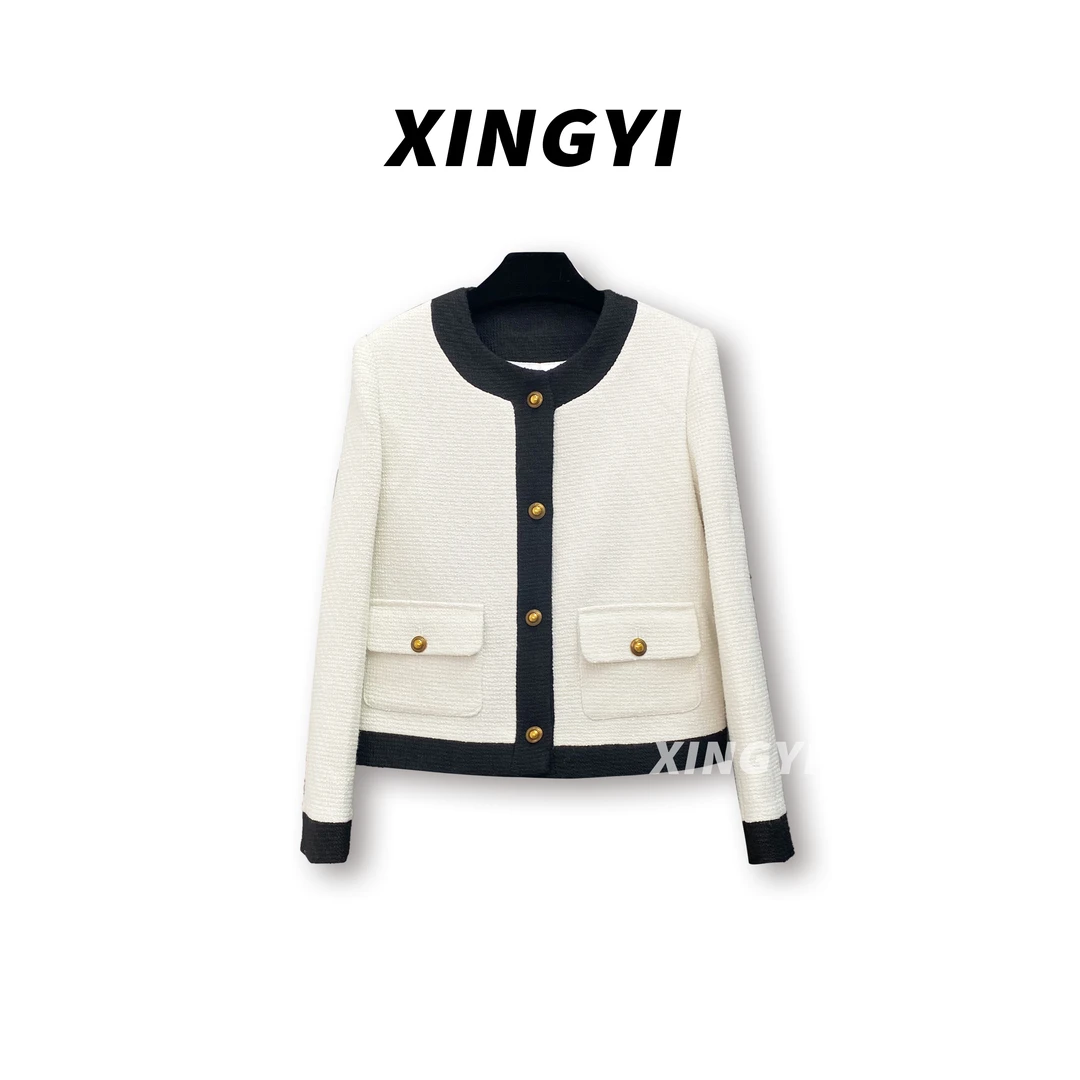 『XINGYI』黑白拼接小香风短外套气质小香风外套女百搭