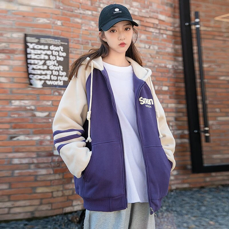 女童加绒外套秋冬款2023新款儿童洋气连帽加厚冬装百搭女学生棉衣
