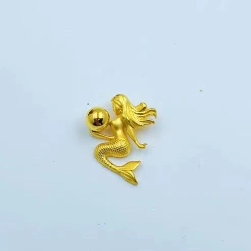足金999 美人鱼吊坠 时尚百搭5G工艺黄金首饰 按克卖