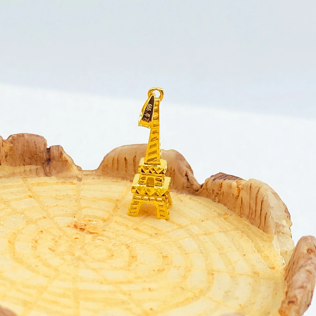 足金999 埃菲尔铁塔吊坠 时尚百搭5G工艺黄金首饰按克卖