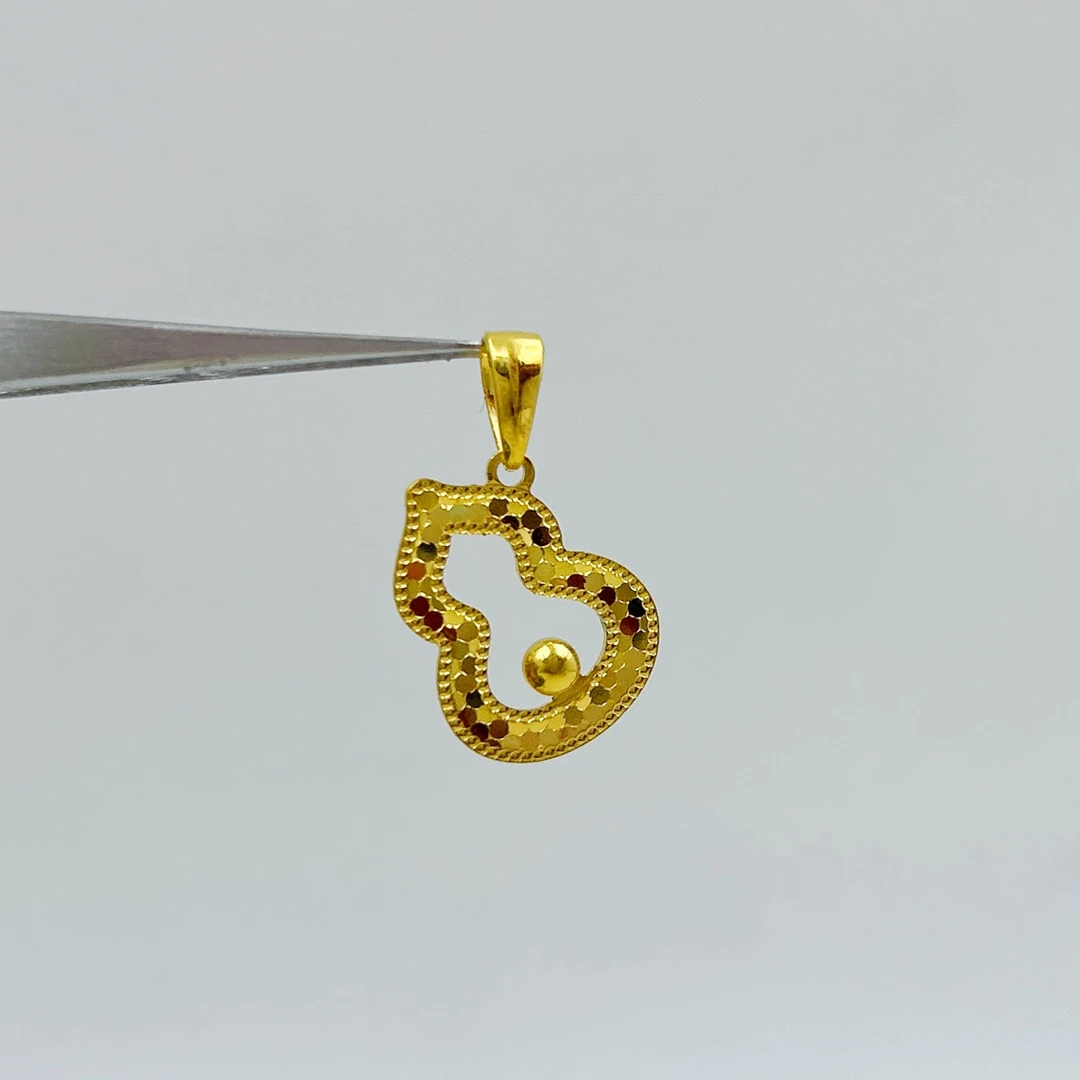 足金999  鱼鳞葫芦小金珠吊坠 时尚百搭5G工艺黄金首饰 按克卖