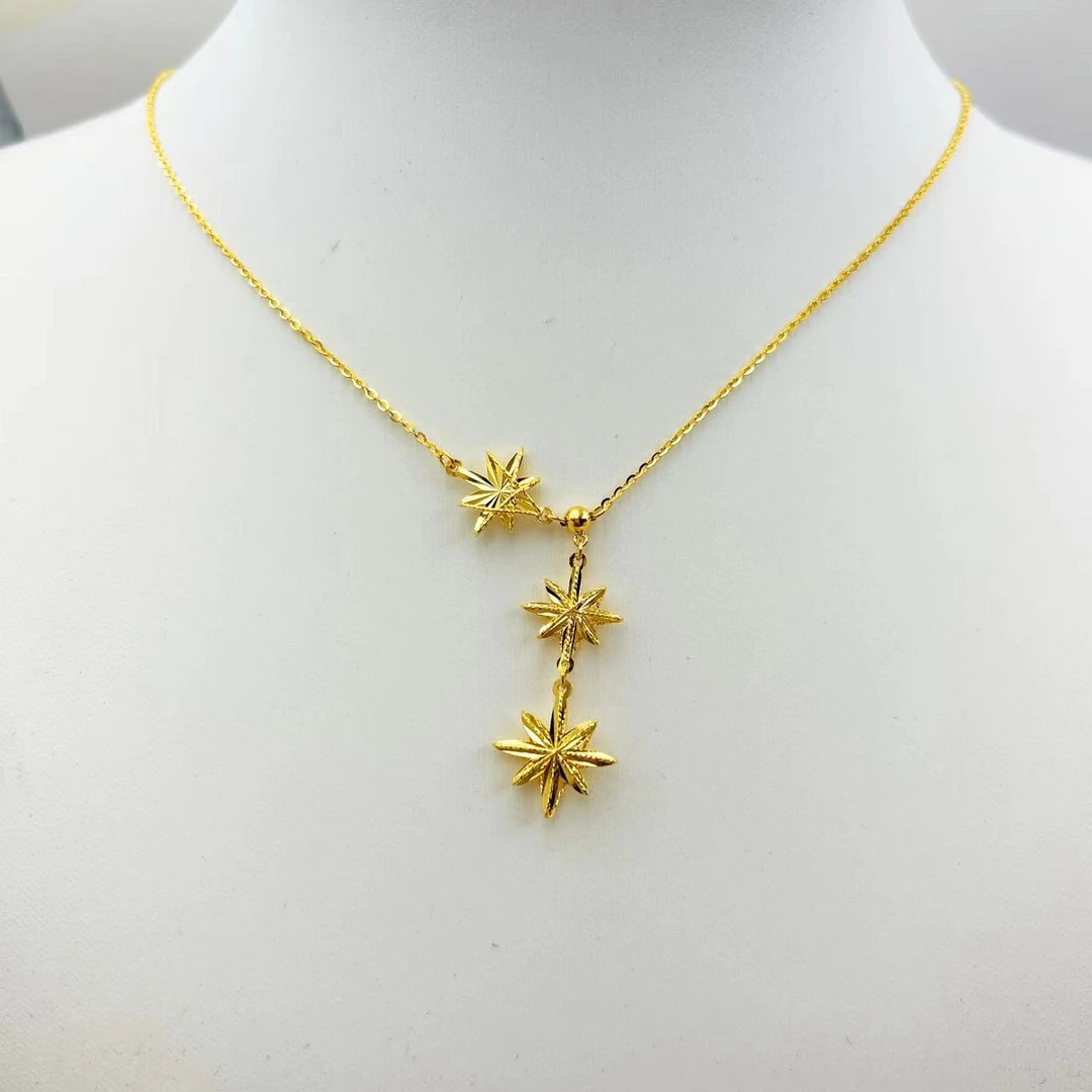 足金999  芒星套链 时尚百搭5G工艺黄金首饰按克卖