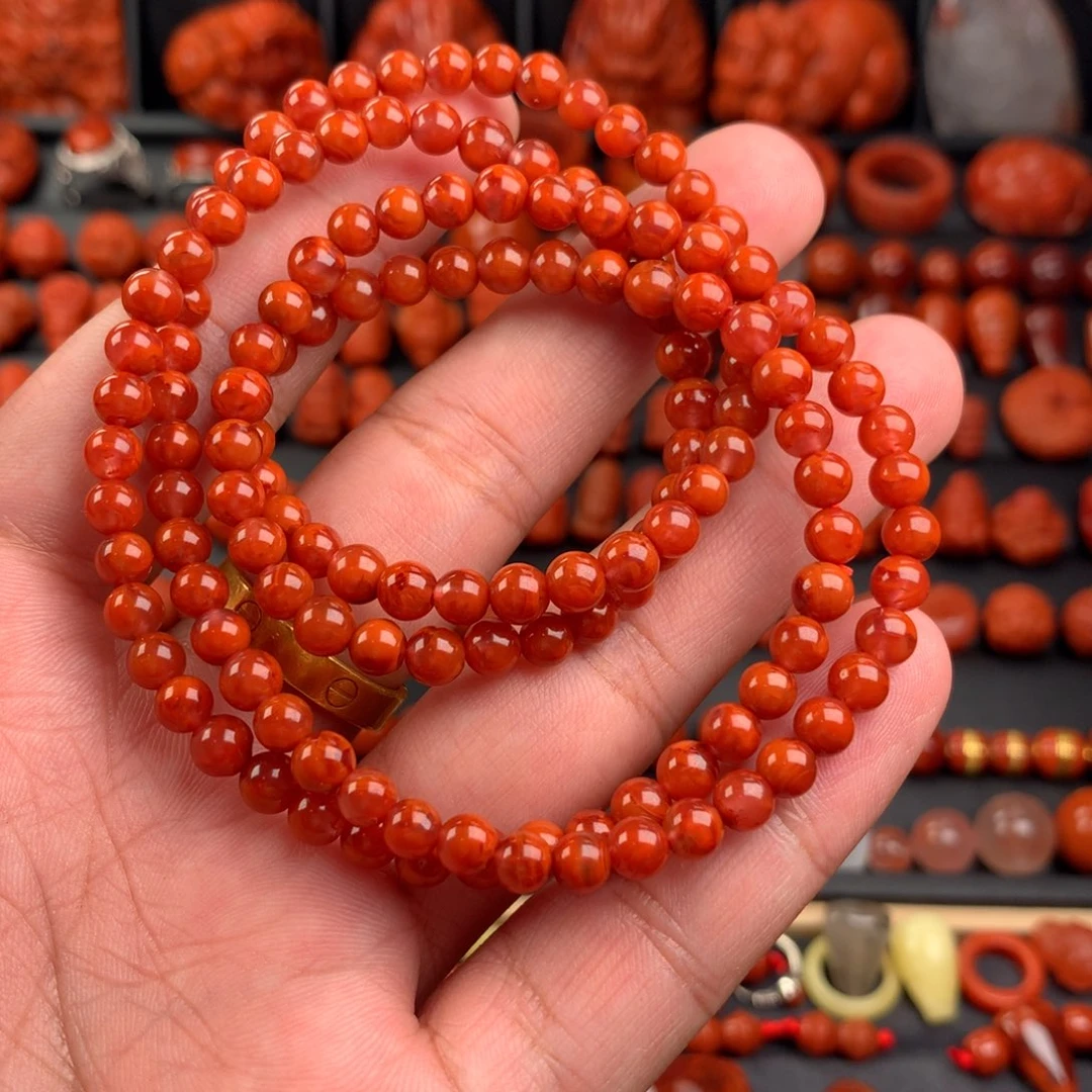 南红玛瑙佛珠5+未镶嵌?**x