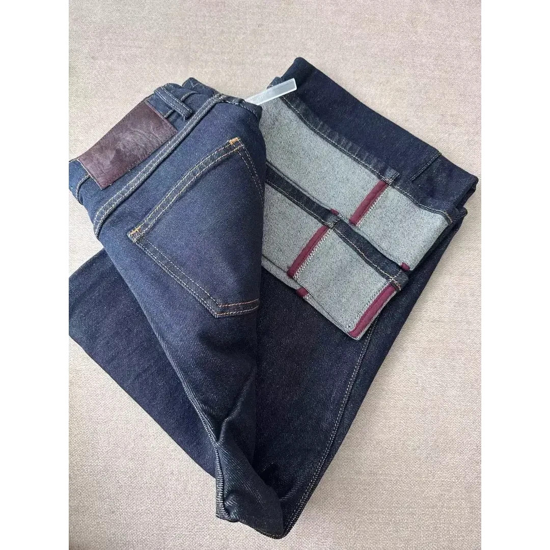 SU【416】86花愫卿~MWMA超爆普洗深蓝单宁色显瘦九分男友裤~