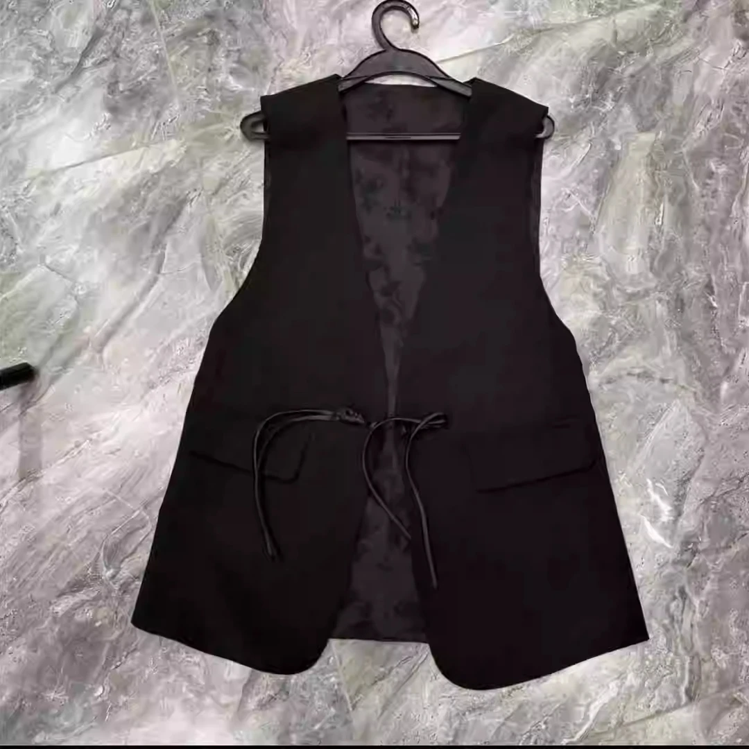 新中式双面穿提花盘扣马甲上衣女新款国风返潮复古坎肩无袖马夹潮