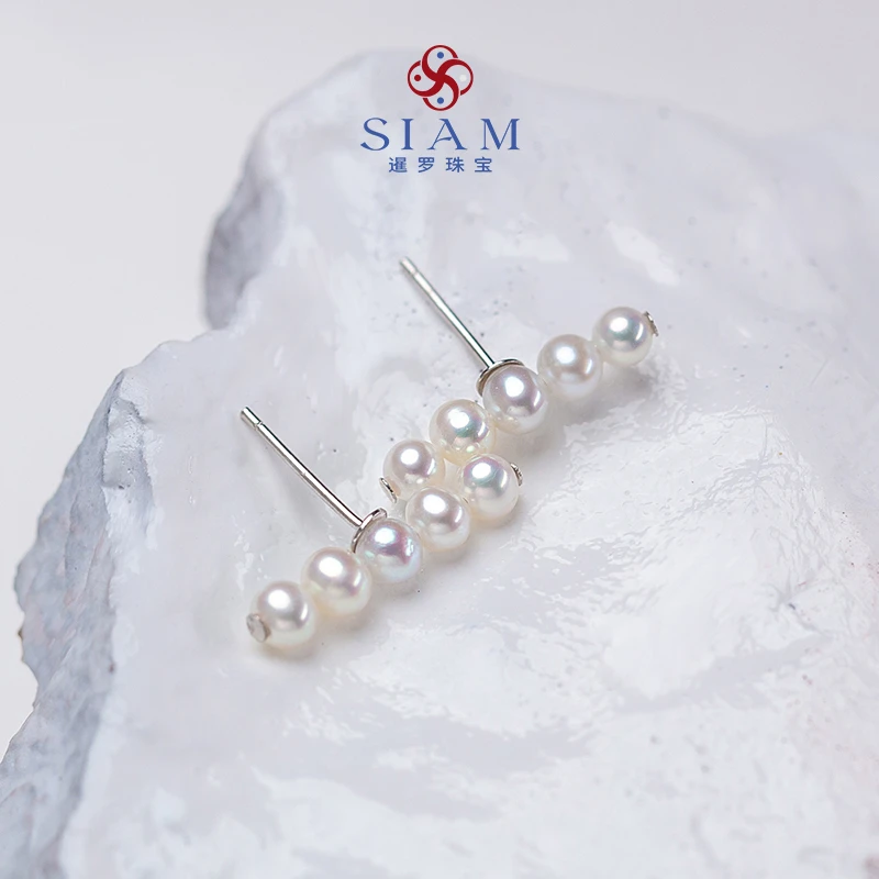 【暹罗珠宝】天然特选baby珠设计款珍珠耳钉 325