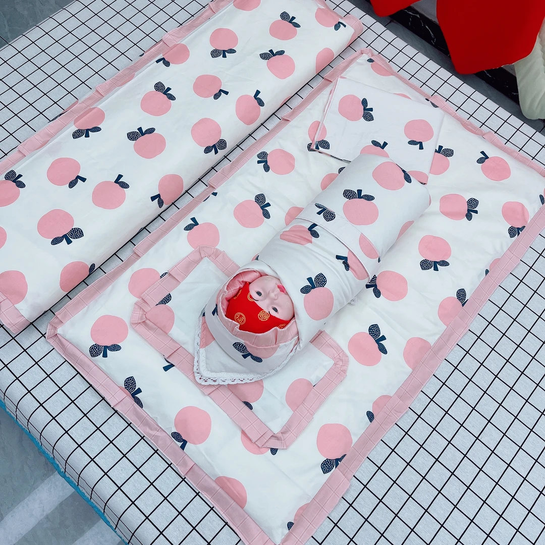 新生儿棉花被褥六件套可拆洗脱胆大尺寸婴幼儿出产房棉花被1.2米