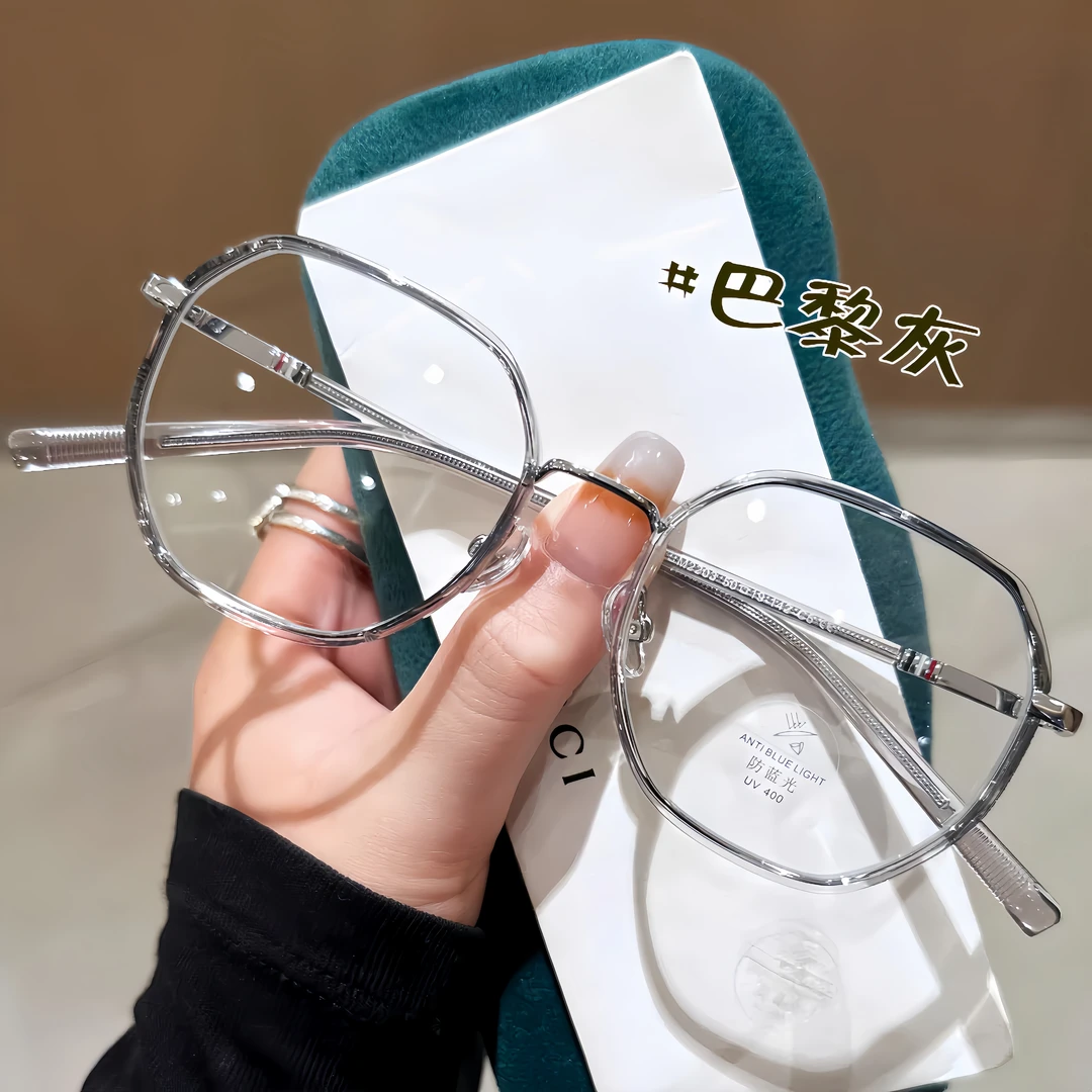 网红透明超轻防蓝光辐射眼镜女时尚潮流素颜平光镜可配近视有度数