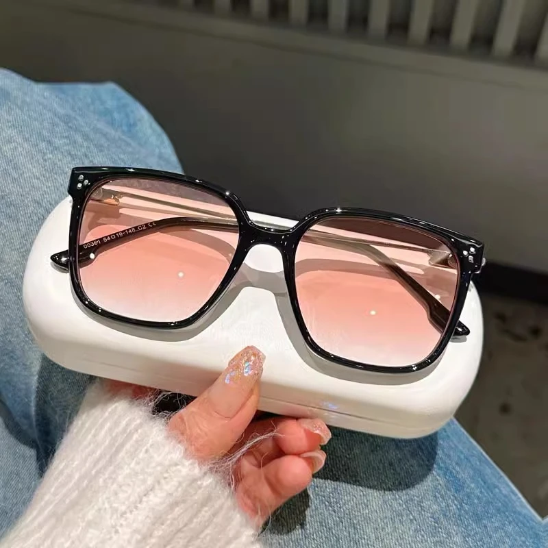 新款黑框太阳镜防紫外线潮流大框显脸小网红街拍开车遮阳偏光墨镜