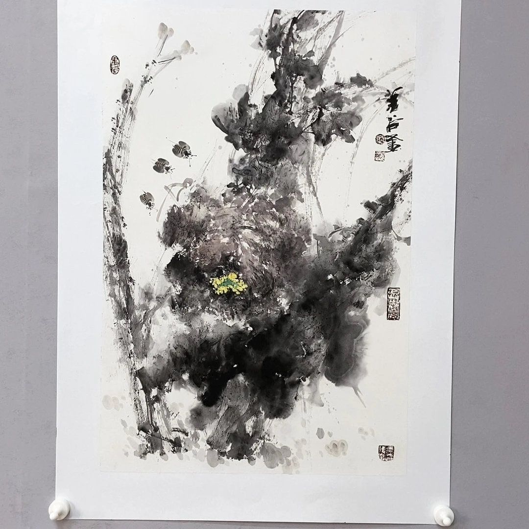 绘画张光胜四尺三开真人真迹