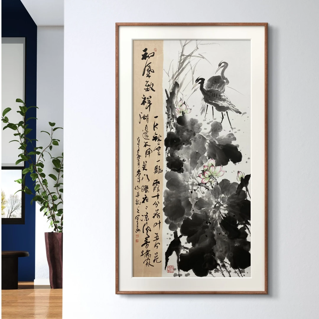 国画花鸟【陈墨斗】四尺竖幅玄关客厅卧室装饰画 收藏挂画