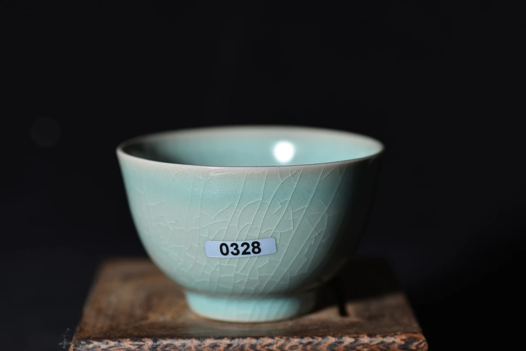 测试清凉寺天青釉仿古釉主人杯