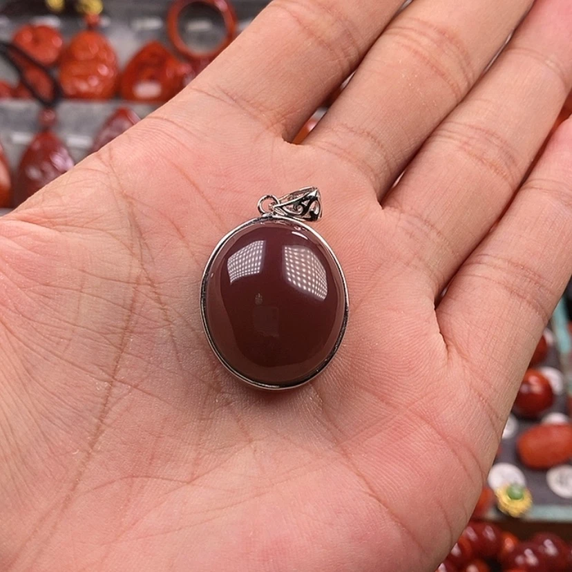 【闪购商品】南红玛瑙吊坠(不含链)银S925镶嵌有****怪