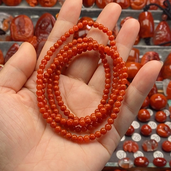 南红玛瑙4+佛珠未镶嵌