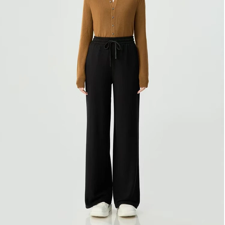 GIRDEAR/哥弟1100408新款简约百搭时尚显瘦休闲高腰松紧腰直筒裤