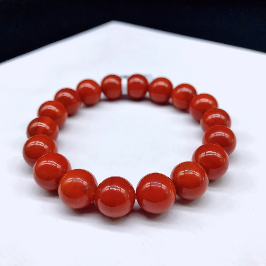 【鼎利源】南红瓦西典藏级锦红手串11mm（一条）