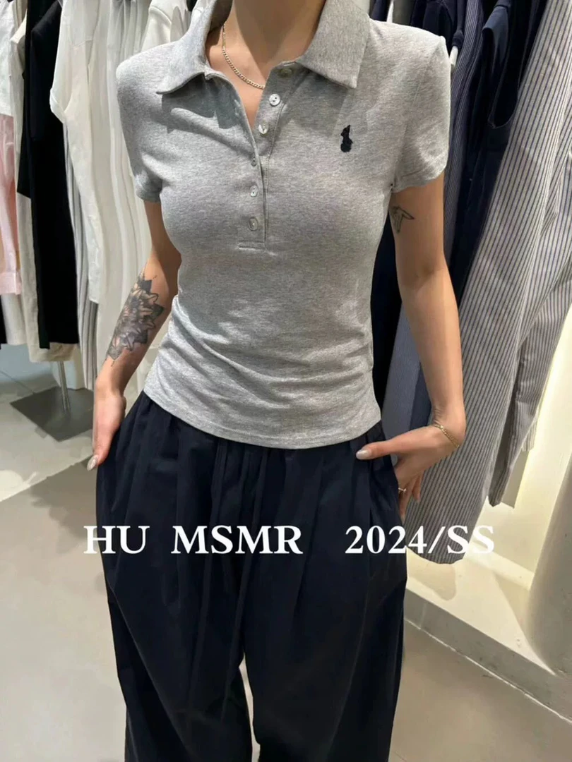 福秒 小马刺绣～POLO领T恤（HU998#）HU