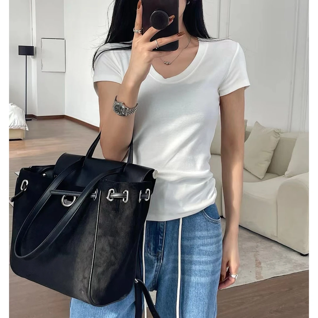 自留经典款- 百搭U领小飞袖T恤（505r3652#）闰熙