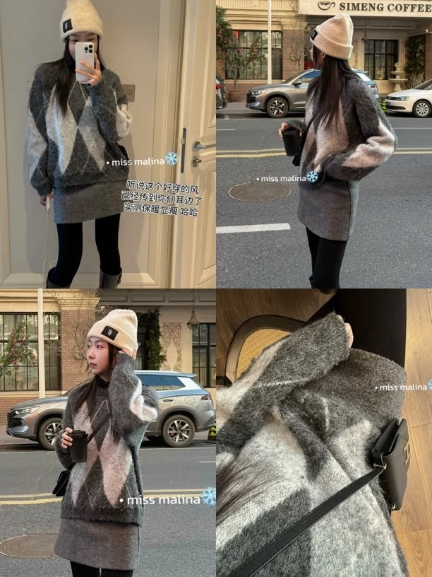 含羊毛！韩系撞色毛衣（MLY1507#）玛丽亚