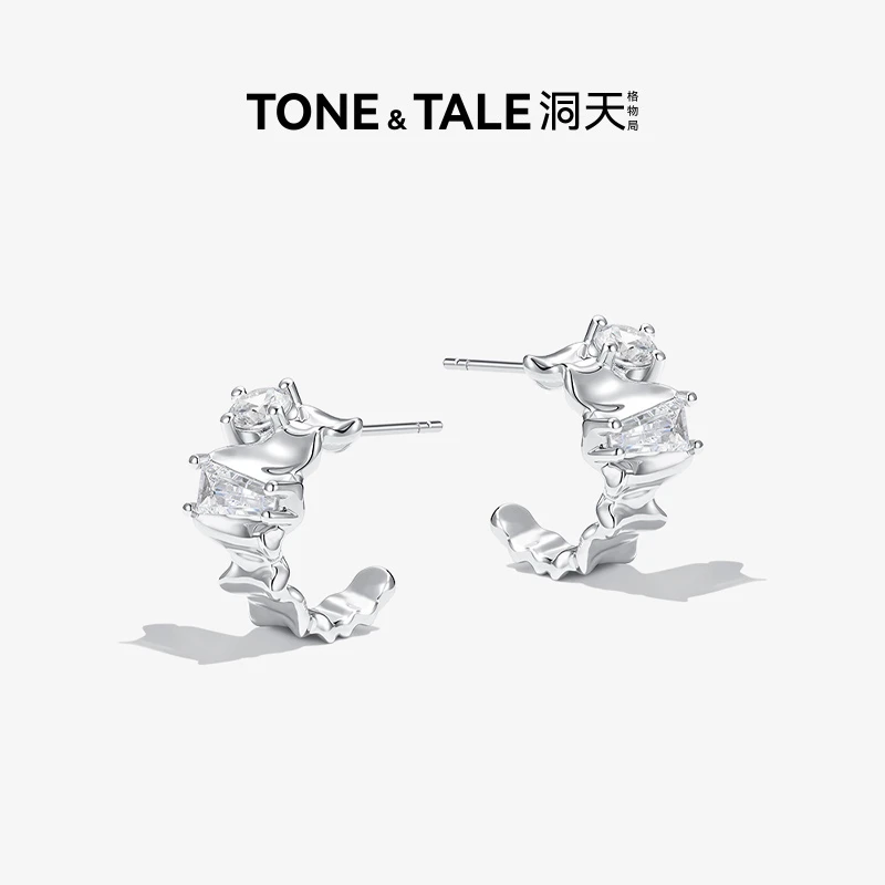 TONE & TALE/洞天 铜合金合成锆石耳饰 冰川耳钉【浩哥好物】