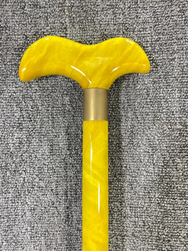 大叶金丝楠木拐杖手帐带水波纹带黄铜孝顺父母