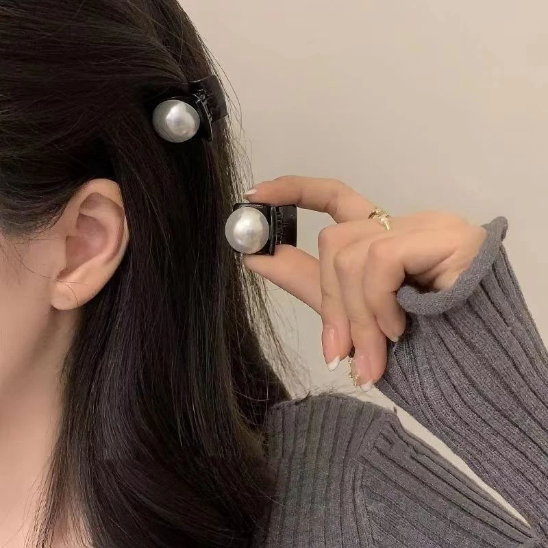 高J感法式复古仿珠小抓夹小香风轻奢小众设计气质