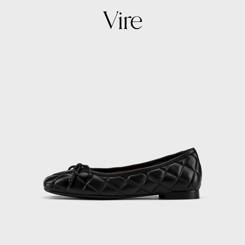 VIRE/95339新款法式格子蝴蝶结时尚低跟单鞋