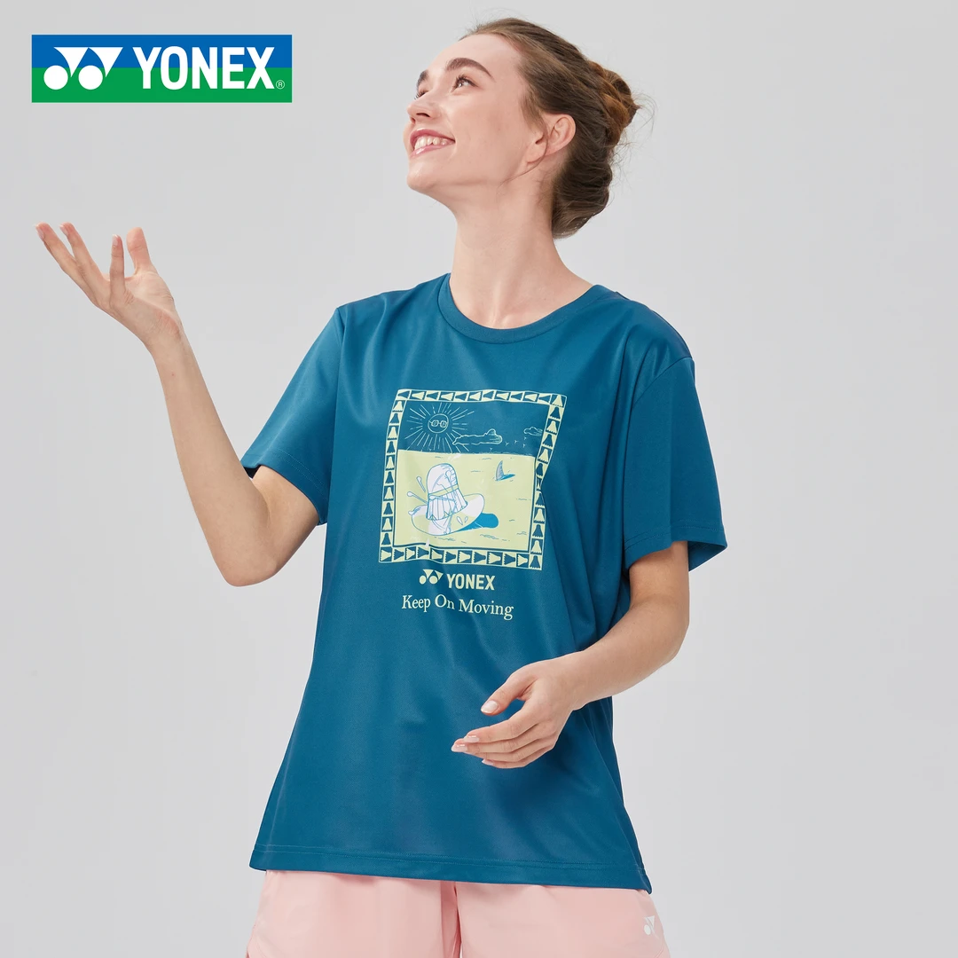 2024新款YONEX/尤尼克斯羽毛球服男女休闲速干羽毛球圆领羽毛球衣