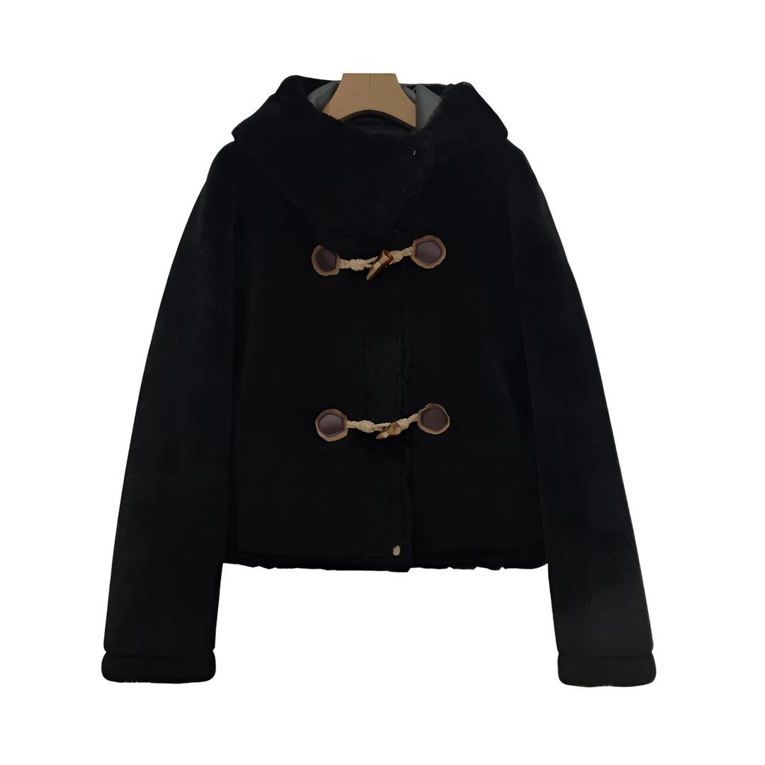 连帽短外套秋冬秋冬厚外套上衣女外套时尚60877