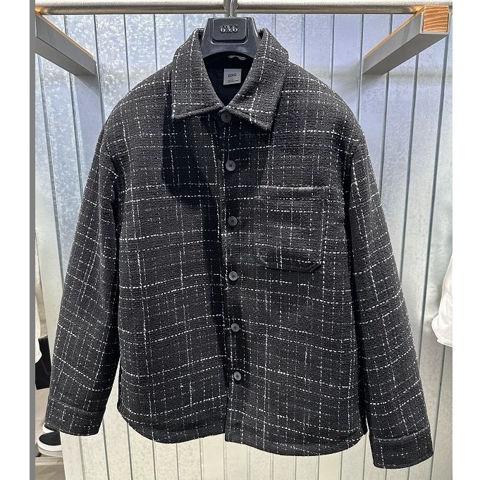 G24XY24063  2024冬季新品商场同款男士短款羽绒服千鸟格小香风